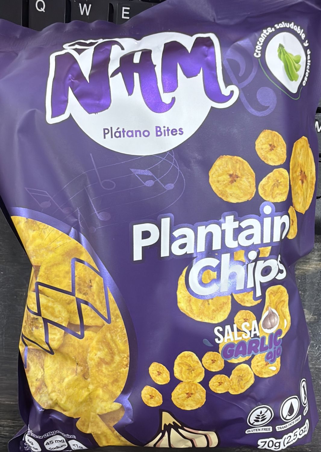 Ñam plantain chips salsa ajo 2.5 oz 