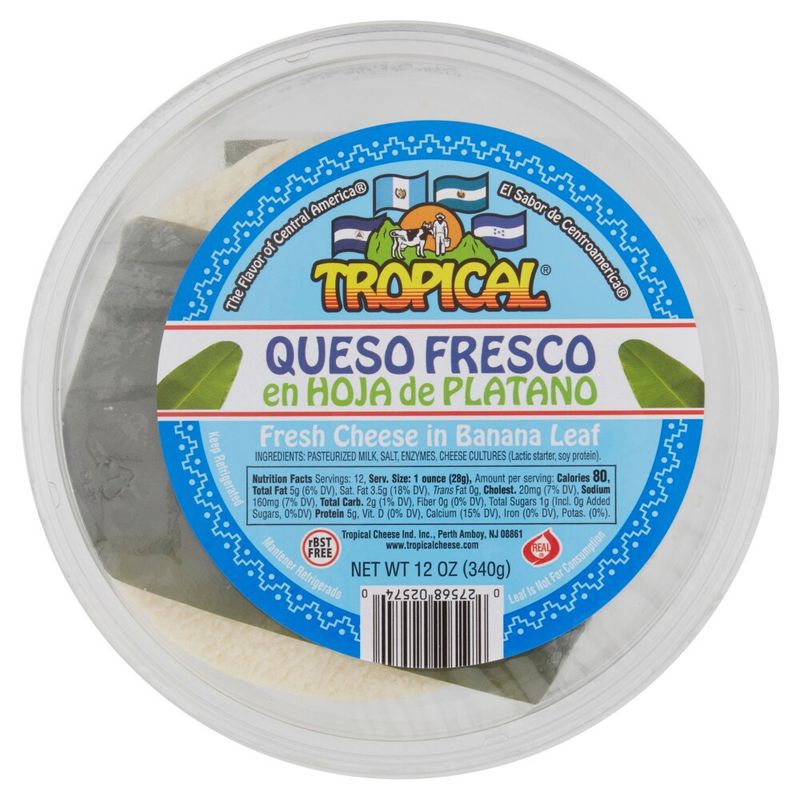 Queso Fresco Centro Americano en Hoja Plátano