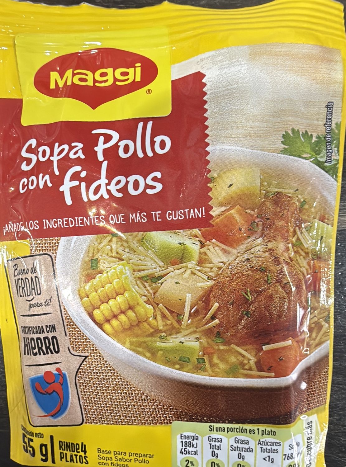 Maggi sopa de pollo con fideos