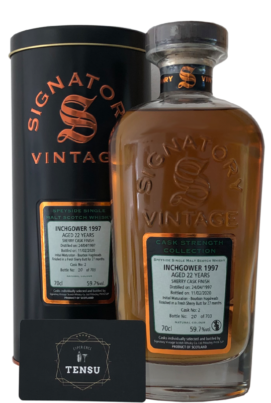 Inchgower 22Y (1997-2020) Bourbon Hogsheads &amp; Sherry Butt 59.7 CSC "Signatory"