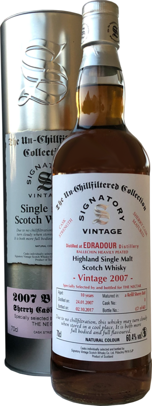 Edradour / Ballechin 10 YO (2007-2017) 60.4 "Signatory" [SAMPLE 2CL]