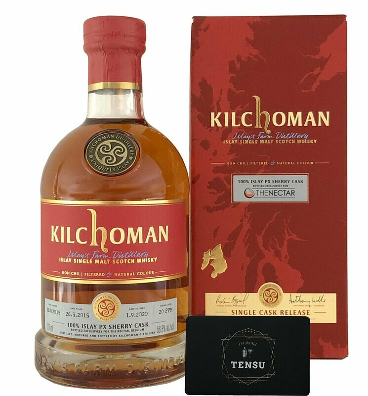 Kilchoman 5Y 100% Islay PX 20 ppm (2015-2020) Pédro-Ximenez Sherry Hogshead 58.8 "For The Nectar"