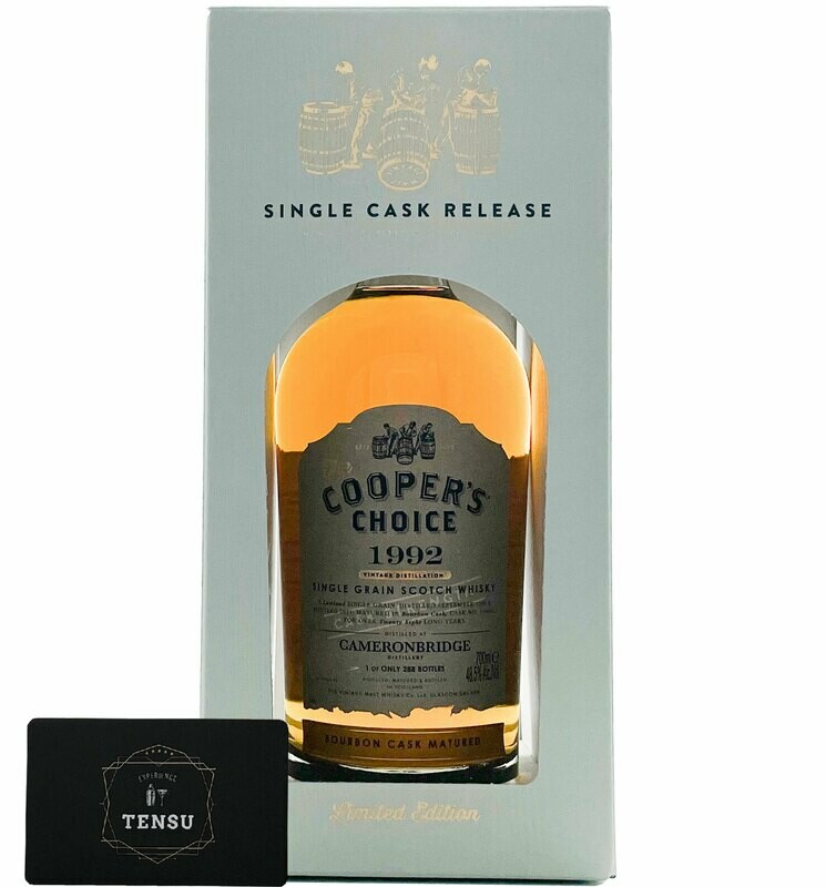 Cameronbridge 28 Years Old (1992-2021) Bourbon Cask 48.5 &quot;Cooper&#39;s Choice&quot;