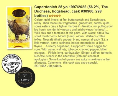 Caperdonich 25Y Game &amp; Wildlife Series (1997-2022) Hogshead 56.2 "The Duchess"