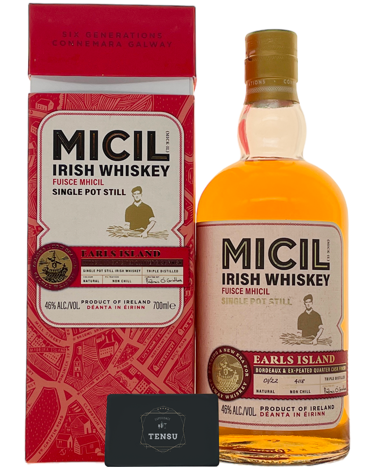 Micil Irish Whiskey -Earls Island- Bordeaux & Ex-Peated Quarter Cask Finish 46.0 "OB"