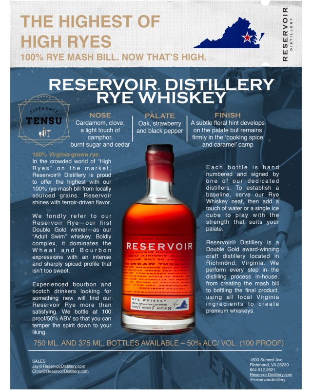 Reservoir Virginia Rye Whiskey (2022) Batch 2 50.0 "OB"