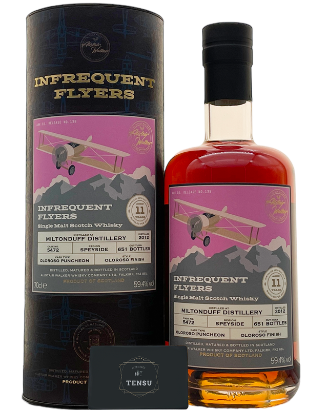 Miltonduff 11Y (2012-2023) Oloroso Puncheon 59.7 N°135 &quot;Infrequent Flyers&quot; AWWC