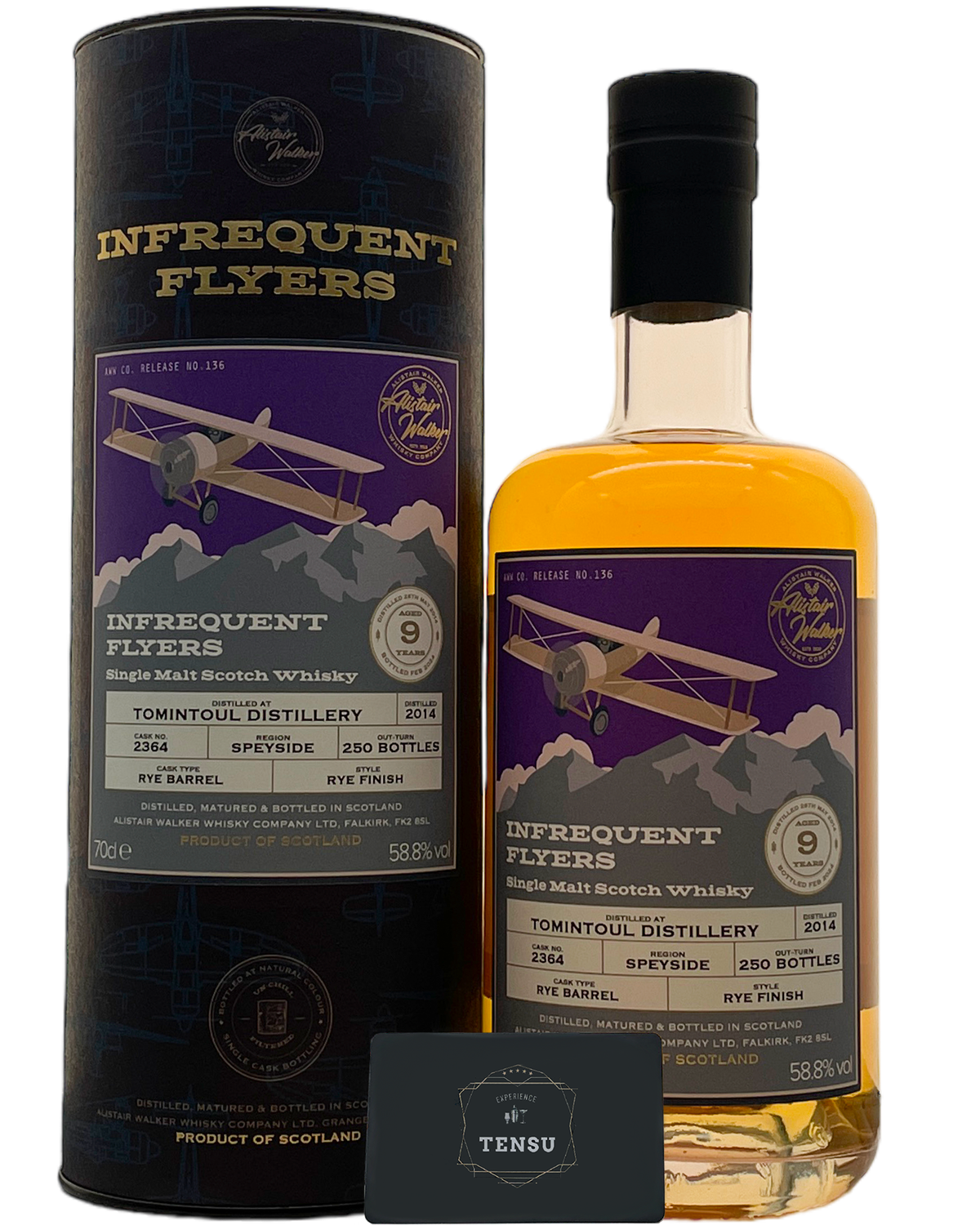Tomintoul 9Y (2014-2024) Rye Barrel 58.8 N°136 "Infrequent Flyers" AWWC