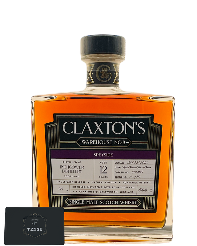 Inchgower 12Y (2012-2024) Refill Oloroso Octave 56.4 Warehouse No.8 &quot;Claxton&#39;s&quot;