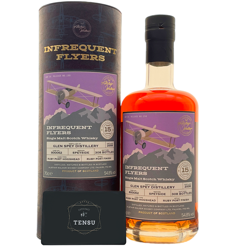 Glen Spey 15 Years Old (2008-2024) Ruby Port Hogshead 54.8 N°150 &quot;Infrequent Flyers&quot; AWWC