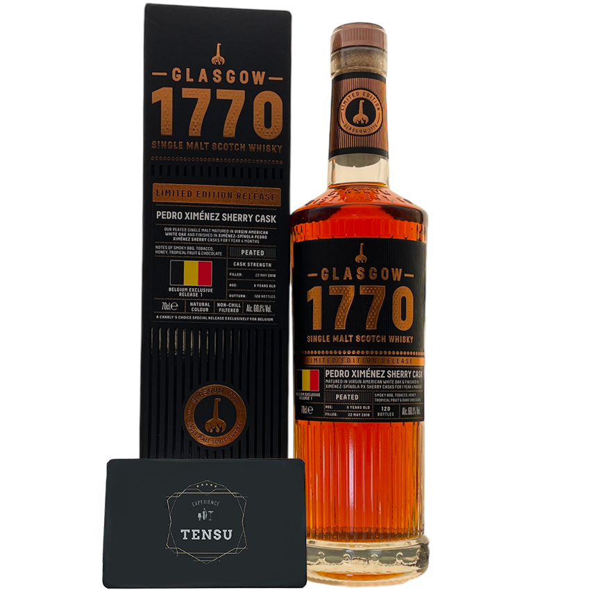 Glasgow Distillery 1770 PEATED Single Malt - Limited Edition - Belgium Exclusive Release N°1 (2024) PX Sherry Cask 60.1 &quot;OB&quot;