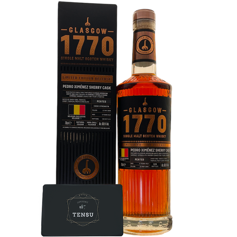 Glasgow Distillery 1770 PEATED Single Malt - Limited Edition - Belgium Exclusive Release N°1 (2024) PX Sherry Cask 60.1 &quot;OB&quot;
