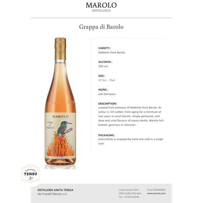 Marolo Grappa di Barolo 50.0 "OB"