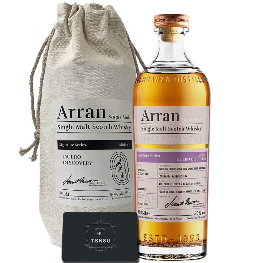 Arran Signature Series Editie 3 -Duero- 12YO (2025) Bourbon Barrel &amp; 1st Fill Spanish Red Wine Casks 50.0 &quot;OB&quot;