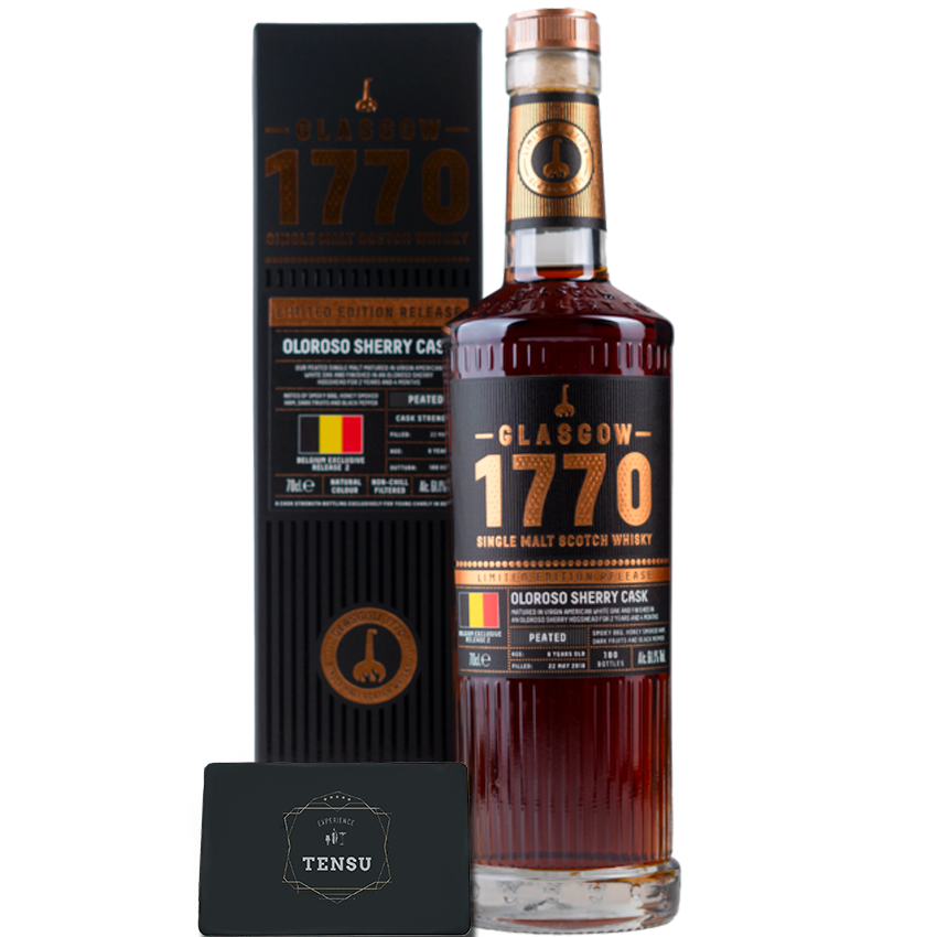Glasgow Distillery 1770 PEATED Single Malt - Limited Edition - Belgium Exclusive Release N°2 (2018-2025) Virgin AWO &amp; Oloroso Finish 61.1 &quot;OB&quot;