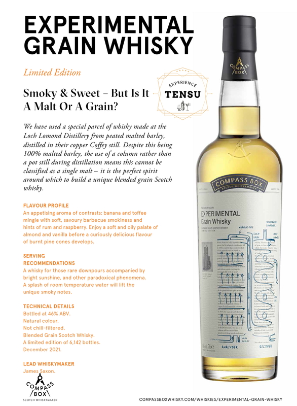 Compass Box Experimental Grain -Limited Edition- (2021) 2nd Fill Bourbon &amp; Recharred Casks 46.0 "Compass Box"