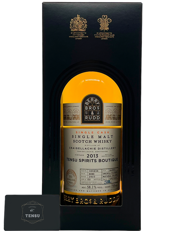 Craigellachie Vintage (2013-2023) SC 58.1 "Berry Bros &amp; Rudd For Tensu Spirits Boutique"
