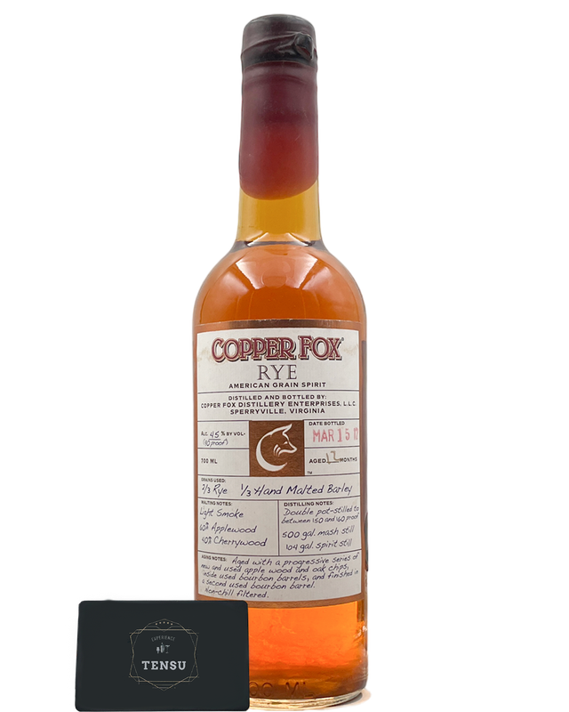 Copper Fox Rye 1Y -American Grain Spirit- 45.0% (0.70 Liter)