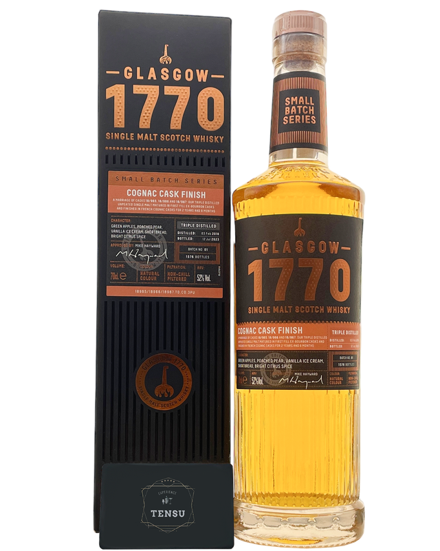 Glasgow Distillery 1770 Single Malt (2018-2023) Batch 1 Cognac Cask Finish 52.0 SBS "OB"