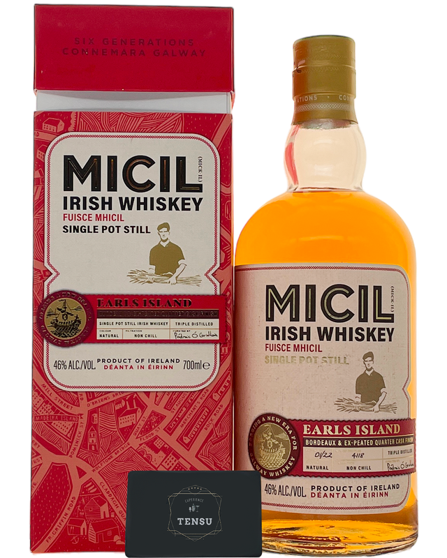 Micil Irish Whiskey -Earls Island- Bordeaux &amp; Ex-Peated Quarter Cask Finish 46.0 "OB"