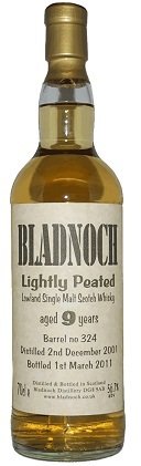 Bladnoch 9 Years Old (2001-2011) Lightly peated - Single Barrel