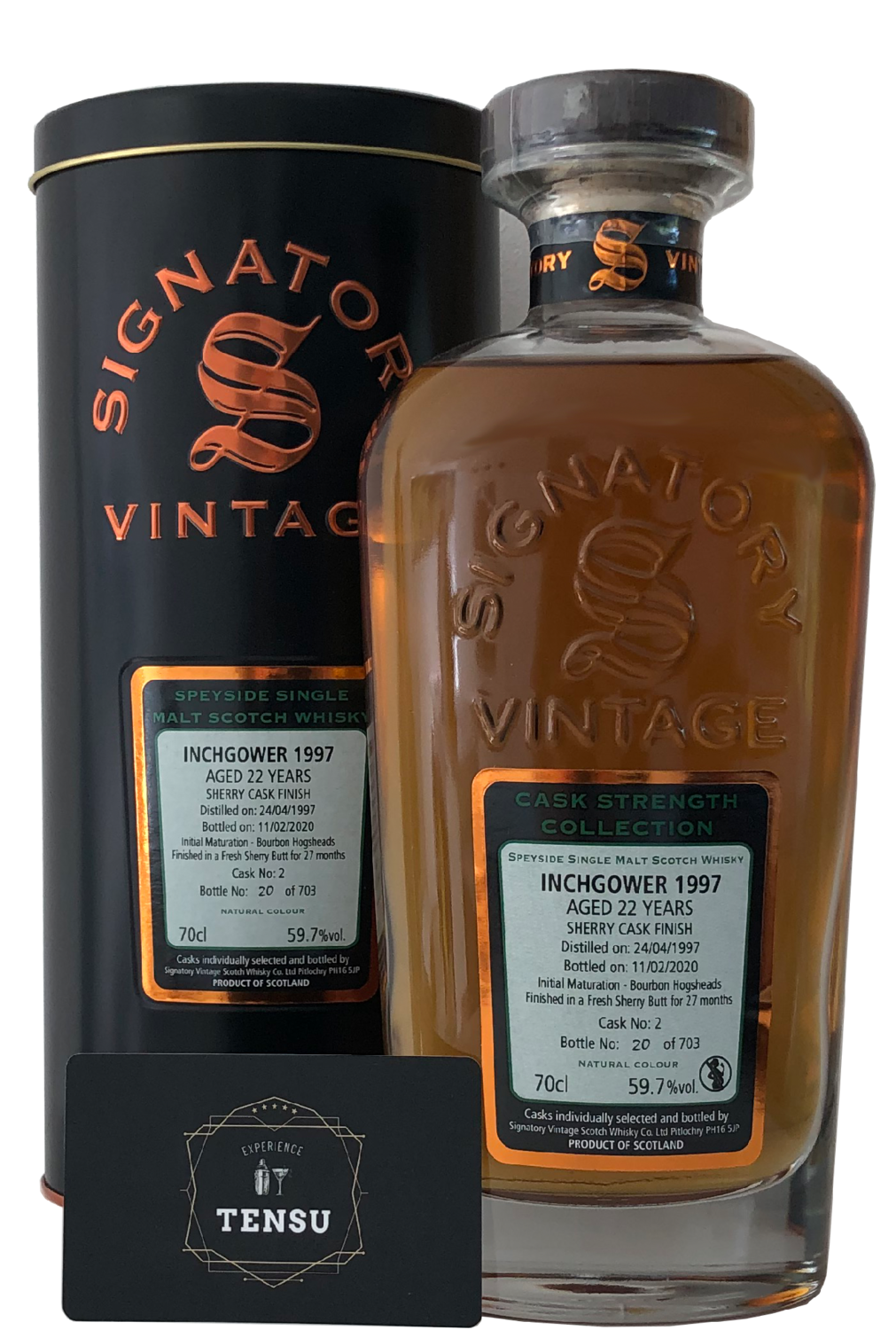 Inchgower 22Y (1997-2020) Bourbon Hogsheads &amp; Sherry Butt 59.7 CSC "Signatory"