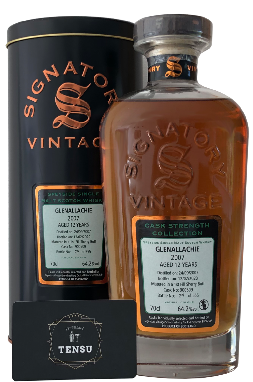 GlenAllachie 12 Years Old (2007-2020) 1st Fill Sherry Butt 64.2 CSC "Signatory"