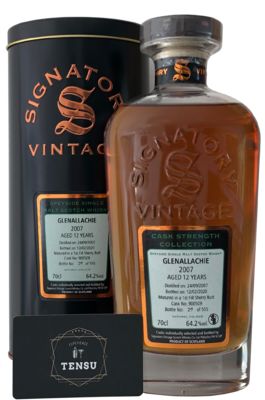 GlenAllachie 12 Years Old (2007-2020) 1st Fill Sherry Butt 64.2 CSC "Signatory"