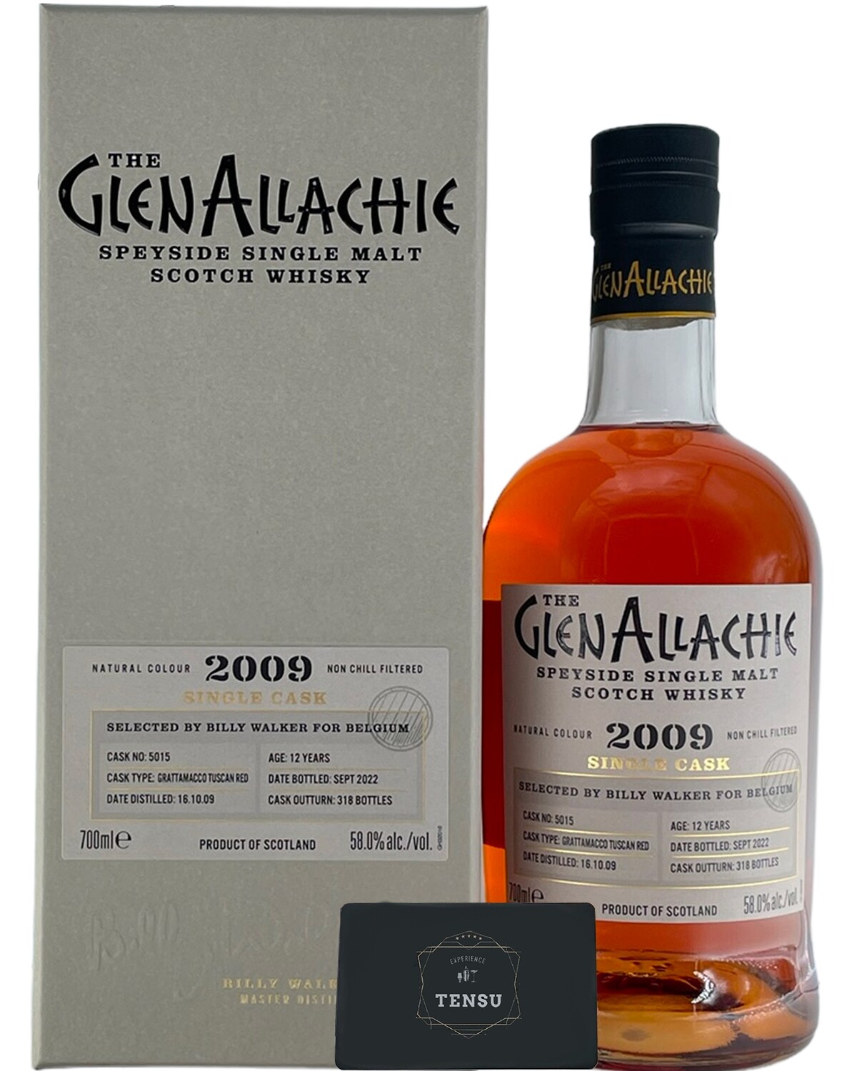 GlenAllachie 12 Years Old (2009-2022) Grattamacco Tuscan Red Wine Cask 58.0 "Single Cask For Belgium"