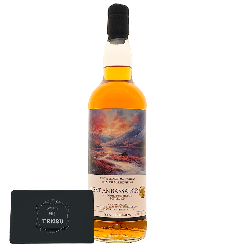 Peaty Blended Malt Whisky (2024) Ex-Bourbon, Sherry &amp; Wine Cask 46.9 AOB01 "Silent Ambassador"