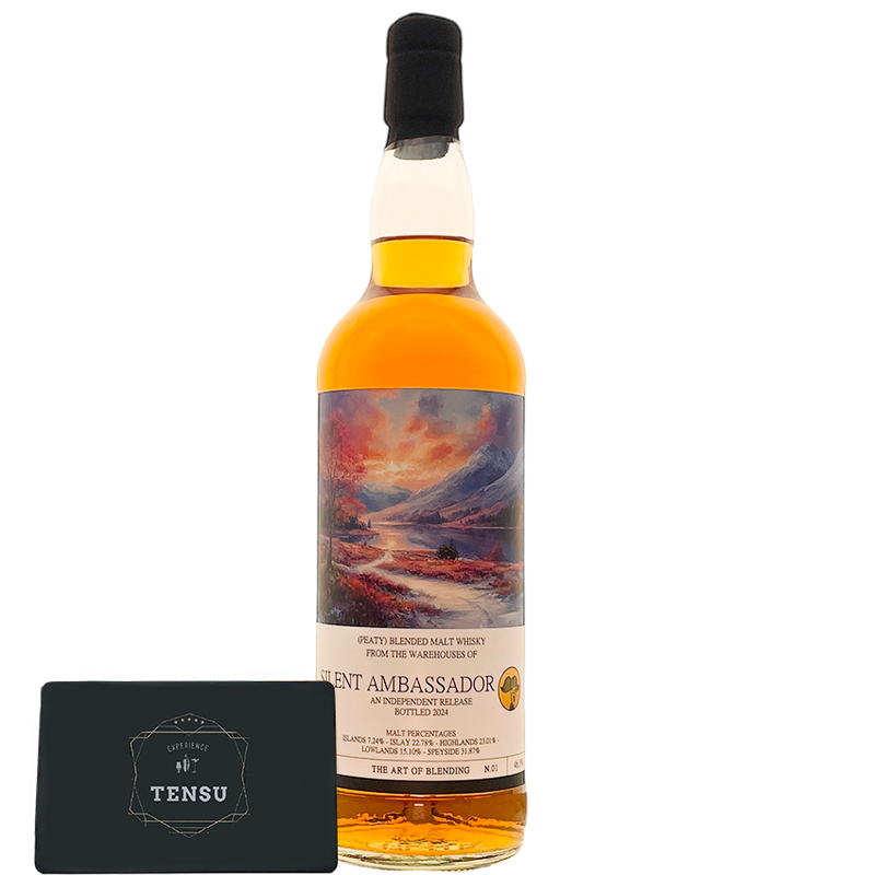 Peaty Blended Malt Whisky (2024) Ex-Bourbon, Sherry &amp; Wine Cask 46.9 AOB01 "Silent Ambassador"
