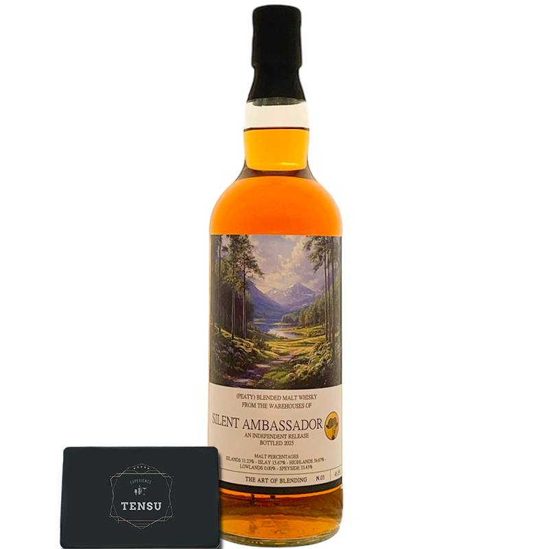 Peaty Blended Malt Whisky (2025) Ex-Bourbon, Sherry &amp; Wine Cask 46.8 AOB03 "Silent Ambassador"