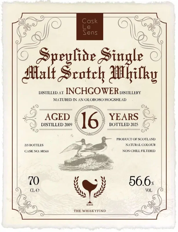 Inchgower 16Y (2009-2025) Oloroso Sherry Hogshead 56.6 "Cask Le Sens"