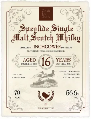Inchgower 16Y (2009-2025) Oloroso Sherry Hogshead 56.6 "Cask Le Sens"