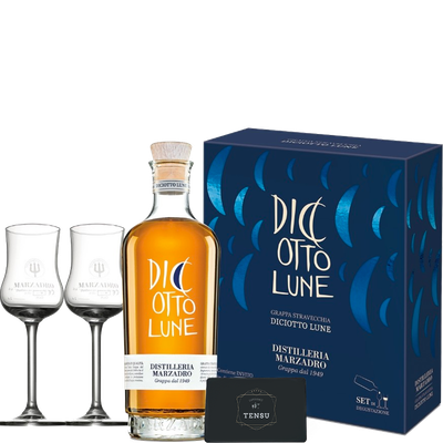 Marzadro Diciotto Lune 41.0 (50CL) [Giftpack + 2 glazen] "OB"