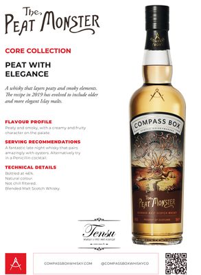 The Peat Monster (NAS) Refill Hogsheads &amp; French Oak Casks 46.0 "Compass Box"