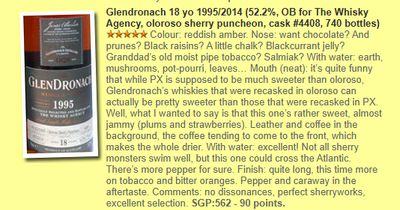GlenDronach 18Y (1995-2014) Oloroso Sherry Puncheon 52.2 "For The Whisky Agency"