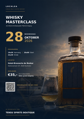 Woensdag 28/10/2026 Whisky Masterclass / Lochlea Distillery
