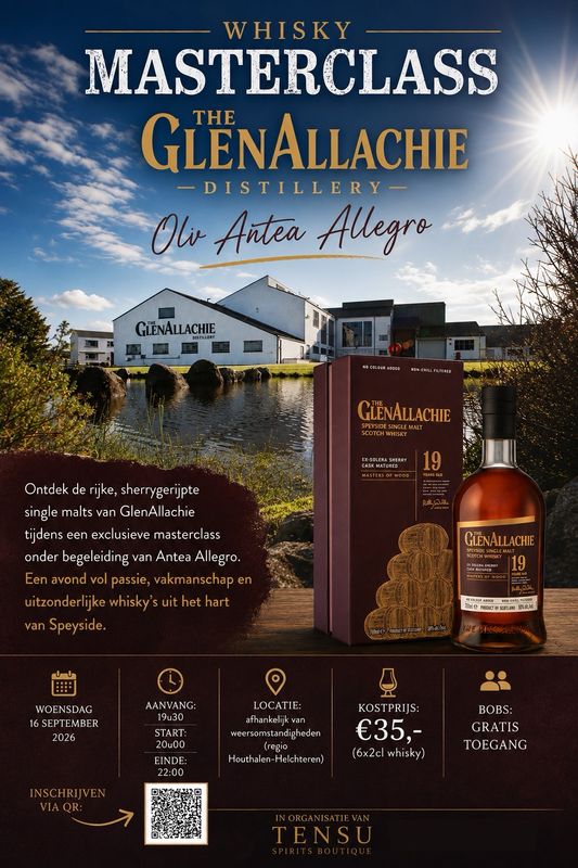 Woensdag 16/09/2026 Whisky Masterclass / GlenAllachie Distillery