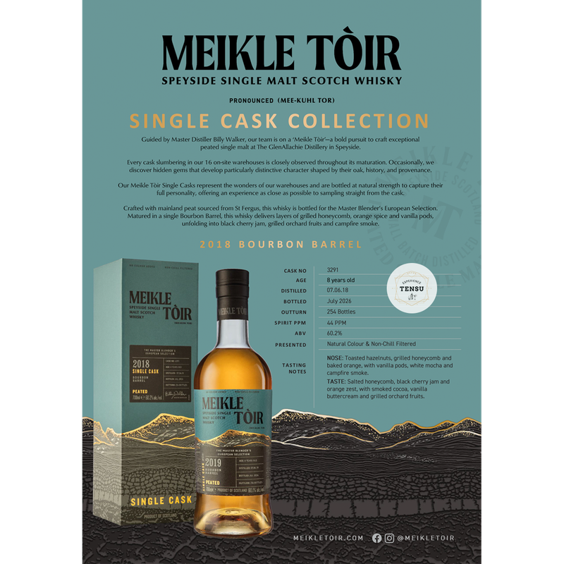 GlenAllachie 8Y Meikle Toir Peated (2018-2026) Bourbon Barrel 60.2 The Master Blender's European Selection "OB"