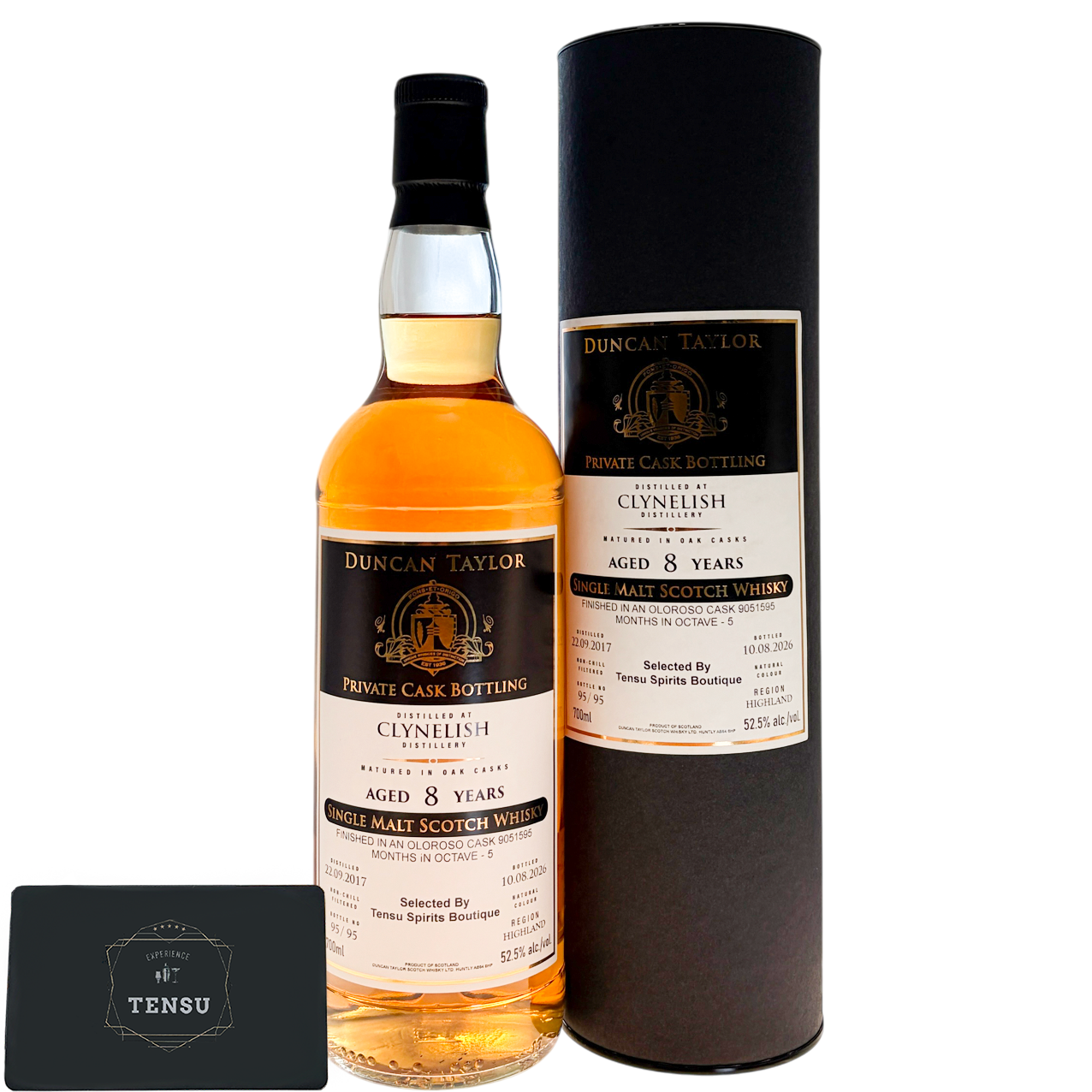 Clynelish 8Y (2017-2026) 5M Oloroso Sherry Octave Cask 52.5 "Selected by Tensu Spirits Boutique / Duncan Taylor"