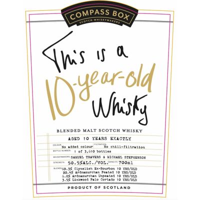This Is A 10 Year Old Whisky (2026) 1st Fill Bourbon Barrels 50.5 "Compass Box"