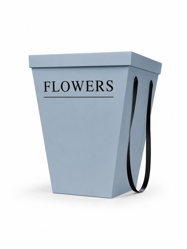 Flower bag with lid Lt blue
