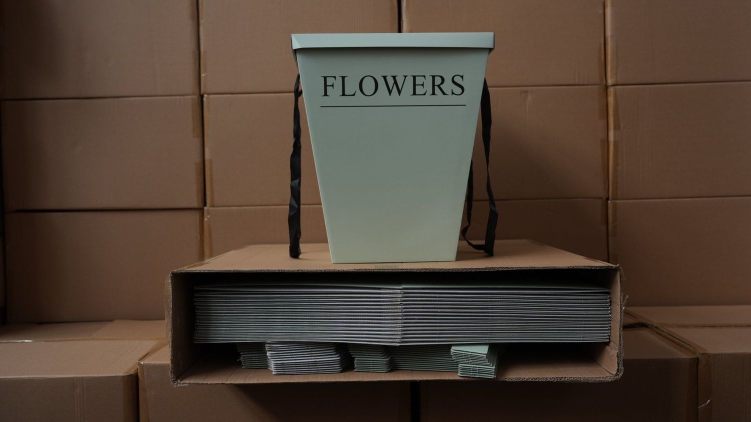 Flower Bag with Lid Green x30