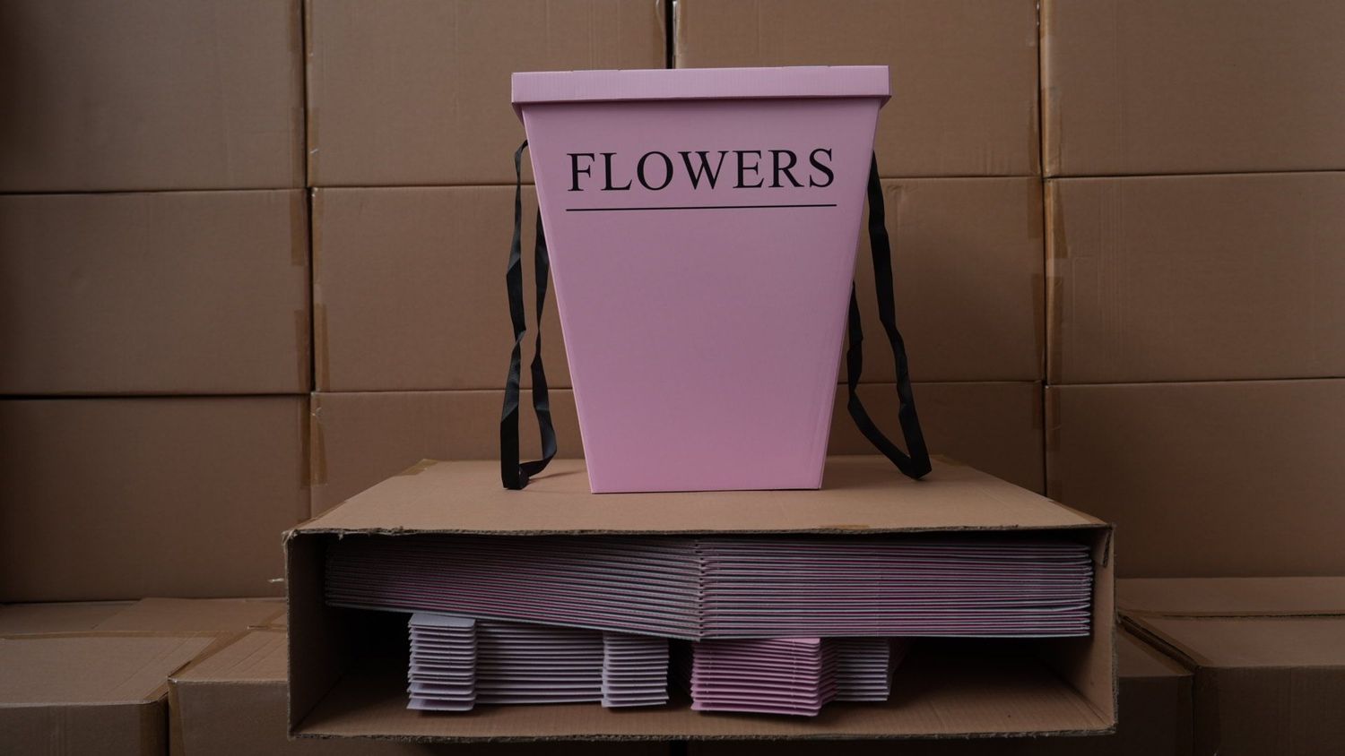Flower Bag with Lid Pink x30