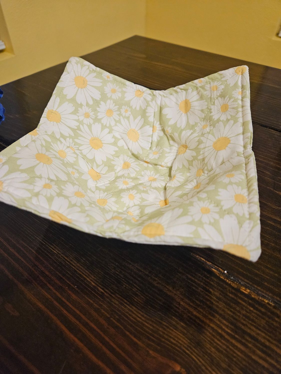 Light Green &amp; White Daisy- Bowl Koozie