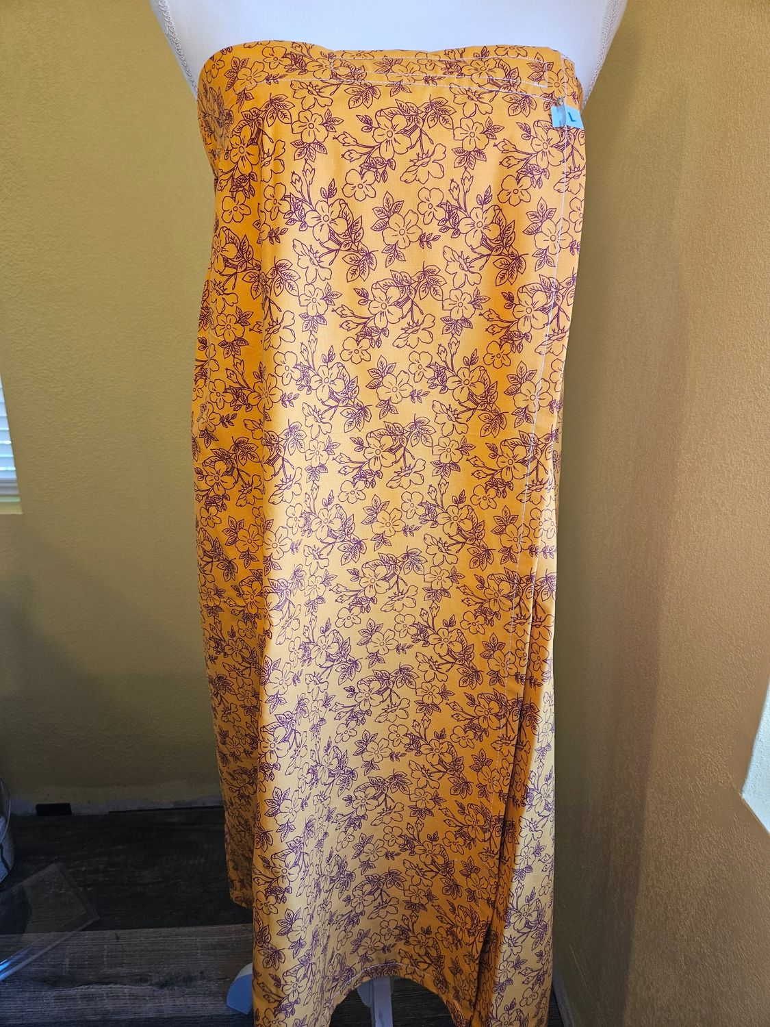 Large - Orange Floral Bath Wrap