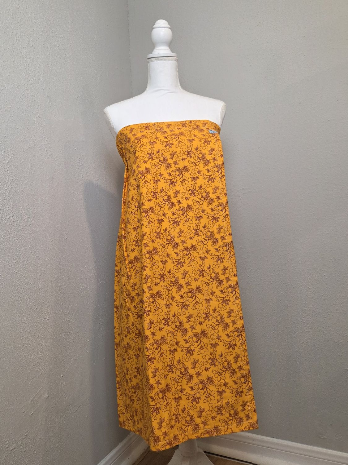 Large - Orange Floral Bath Wrap