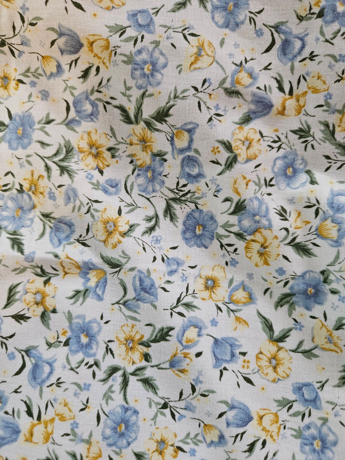 Medium -Blue &amp; Yellow Floral Bath Wrap