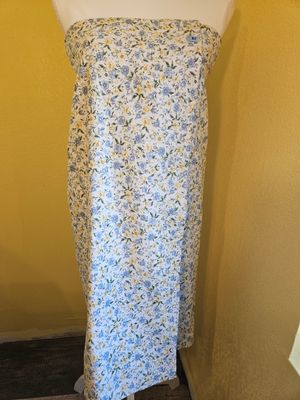 Medium -Blue &amp; Yellow Floral Bath Wrap